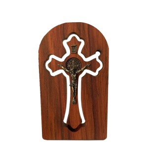 QD1986000 - Adorno de Mesa Crucifixo São Bento - 14x8,2cm