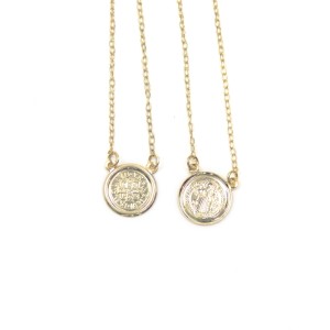 ES62480 - Escapulário São Bento Folheado - 61,3x1,3cm (F178)