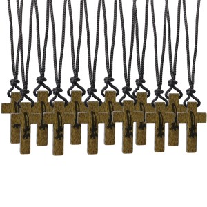 CC370800P12 - Cordão c/ Cruz PX Madeira c/12un. - 36,2cm