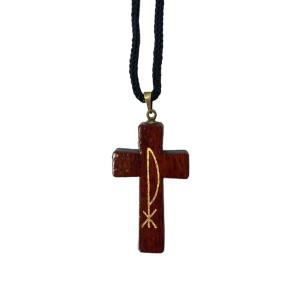 CC371000 - Cordão c/ Cruz PX Madeira - 42,6cm