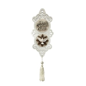 AO4102299 - Adorno Divino Espírito Santo MDF Branco - 32x10,2cm