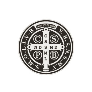 AD82125 - Adesivo Medalha de São Bento Preto - 4,5x4,5cm