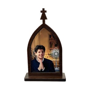 CP81779 - Capela São Carlo Acutis MDF Tabaco (M) - 15,5x9cm