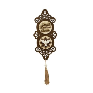 AO4102350 - Adorno Divino Espírito Santo MDF Tabaco - 32x10,2cm