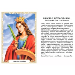 OG14022P100 - Oração Santa Catarina c/ 100un. - 9,5x6,5cm