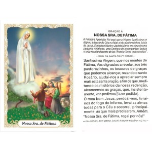 OG14038P100 - Oração N. Sra. De Fátima c/ 100un. - 9,5x6,5cm