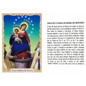 OP14033P100 - Oração N. Sra. Do Rosário c/ 100un. - 6x4cm