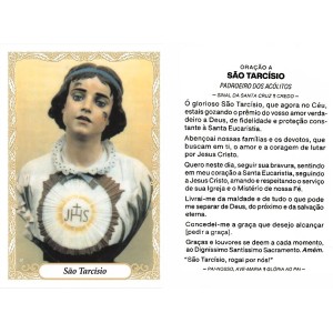 OG141452P100 - Oração São Tarcísio c/ 100un. - 9,5x6,5cm