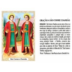 OP141405P100 - Oração São Cosme e Damião c/ 100un. - 6x4cm