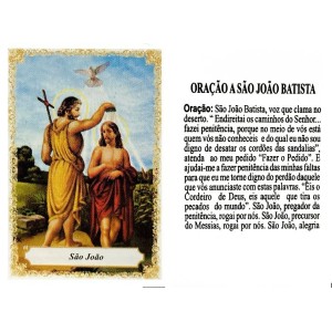 OP141428P100 - Oração São João Batista c/ 100un. - 6x4cm