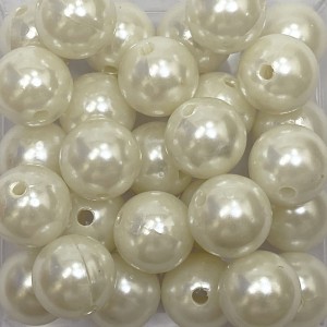 CTM1070051P50G - Contas Bolinhas Pérola Creme c/ 50 gramas - 14mm