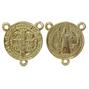 ET1630025 - Entremeio Medalha de São Bento Dourada - 3,5x2,5cm