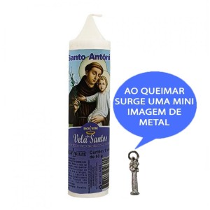 VE155120 - Vela Santo Antônio c/ Santo de Bolso - 14x3cm