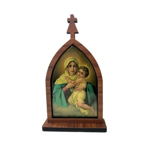 CP81801 - Capela Mãe Rainha MDF Amadeirado (M) - 15,5x9cm