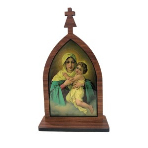 CP81802 - Capela Mãe Rainha MDF Amadeirado (G) - 20,5x12cm