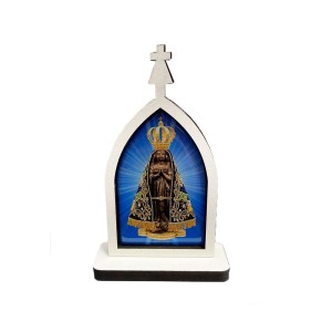 CP81550 - Capela N. Sra. Aparecida MDF Branco (P) - 10,5x6,5cm