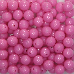 CTM050043P250G - Contas Bolinhas Acrílico Rosa Chiclete c/ 250 gramas - 8mm (113)