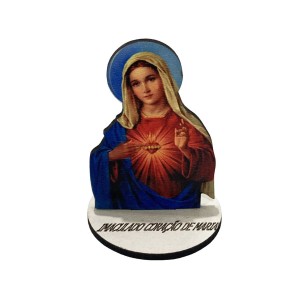 AO291004 - Pedestal Imaculado Coração de Maria  MDF - 7,5x5,3cm