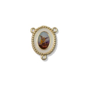 ET1952700 - Entremeio São Miguel Arcanjo Dourado Resinado 1un. - 2,7x2,2cm