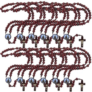 TE940002P12 - Terço N. Sra. Aparecida Madeira c/ 12un.- 37cm