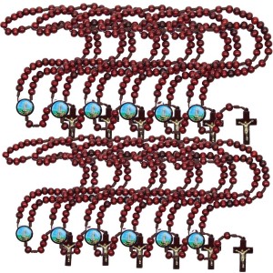 TE940018P12 - Terço N. Sra. De Fátima Madeira c/ 12un. - 37cm