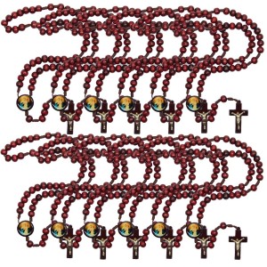 TE940169P12 - Terço Mãe Rainha Madeira c/ 12un. - 37cm