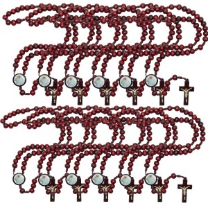 TE940741P12 - Terço Papa Francisco Madeira c/ 12un. - 37cm