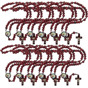 TE940478P12 - Terço São João Batista Madeira c/ 12un. - 37cm