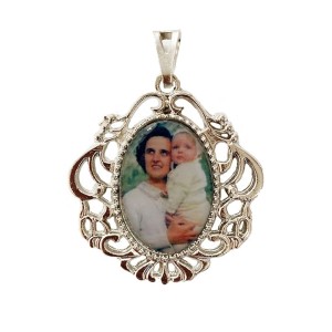 MD129135 - Medalha Santa Gianna Beretta Molla Camafeu Níquel - 5,5x4,2cm