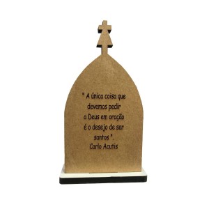 CP81661 - Capela São Carlo Acutis MDF Branco (M) - 15,5x9cm