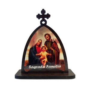 CP81945 - Capela Sagrada Família MDF Tabaco - 12,5x11cm