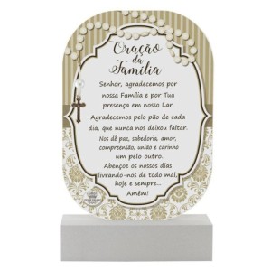 PD490050 - Pedestal Oração da Família Bege - 20x12,5cm