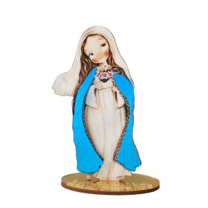 PE721720 - Pedestal Imaculado Coração de Maria MDF - 12x7,5cm