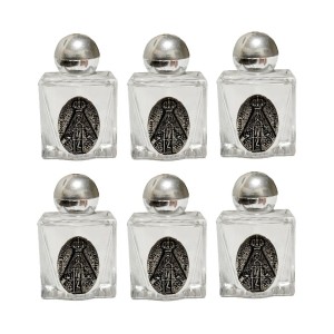 GF750151P6 - Garrafinha N. Sra. Aparecida Níquel Envelhecido c/ 6un. - 6X2,5cm