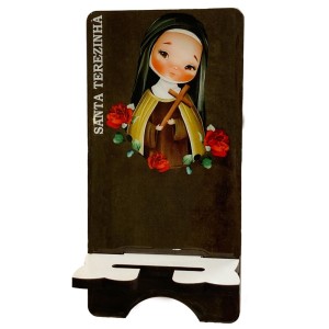 DR110125 - Porta Celular Santa Terezinha das Rosas MDF Resinado - 19x9,5cm