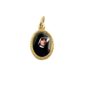 MD102030P20 - Medalha de Alumínio Oval Dourada c/ 20un. Santa Faustina - 1,5x1cm