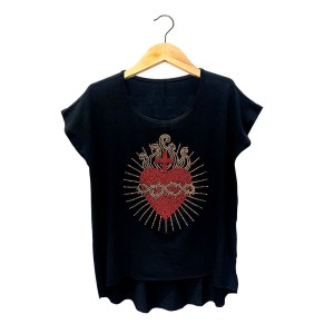 BB13385 - Bata Sagrado Coração de Jeus Preta