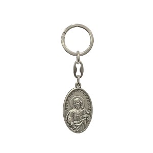 CH730200 - Chaveiro Sagrado Coração de Jesus e N. Sra. do Carmo Italiano - 9x2,5cm