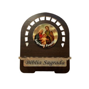 PB810800 - Porta Bíblia Sagrada Família MDF Resinado - 22x17,5cm