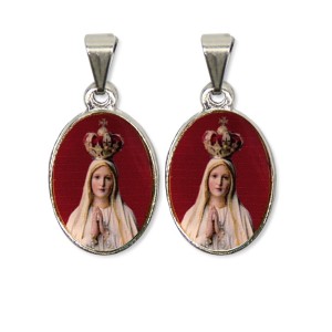 MD126030P2 - Medalha N. Sra. De Fátima PX Dupla Níquel c/ 2un. - 3X1,5cm