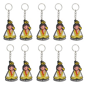 CH50010P10 - Chaveiro N. Sra. De Nazaré Emborrachado c/ 10un. - 11x3cm