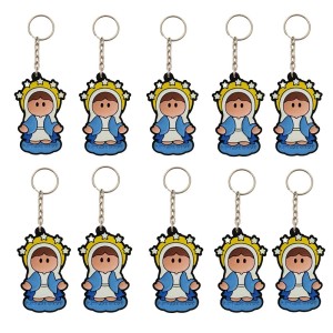 CH50017P10 - Chaveiro N. Sra. Das Graças Emborrachado c/ 10un. - 10x3,5cm