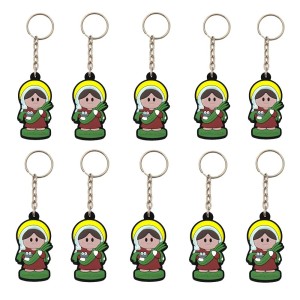 CH50025P10 - Chaveiro Santa Luzia Emborrachado c/ 10un. - 11x3cm