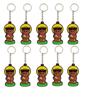 CH50410P10 - Chaveiro São Benedito Emborrachado c/ 10un.- 11x3cm