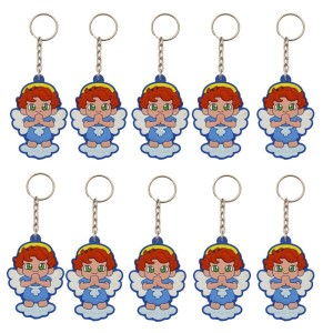 CH50801P10 - Chaveiro Santo Anjo Azul Emborrachado c/ 10un. - 11x4cm