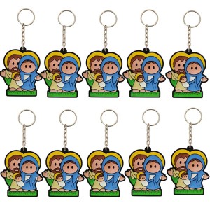 CH50810P10 - Chaveiro Sagrada Familia Emborrachado c/ 10un. - 10x5cm