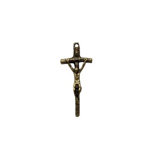 CZ861373P3 - Crucifixo Metal Ouro Velho c/ 3un. - 4,5x1,9cm