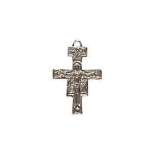CZ861620P2 - Crucifixo Metal Níquel São Damião c/ 2un. - 4,4x3,8cm
