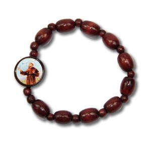 PU760210 - Pulseira São Francisco de Assis Madeira - 8x1,6cm