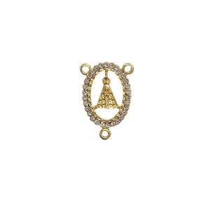ET1470015 - Entremeio N. Sra. Aparecida Metal Dourado c/ Strass - 3,2x2cm